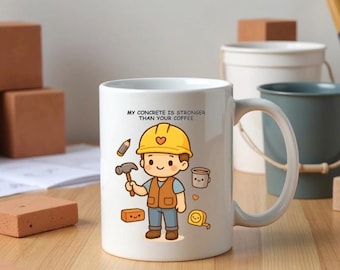 Taza de cerámica divertida con diseño de constructor, regalo para trabajadores de la construcción.