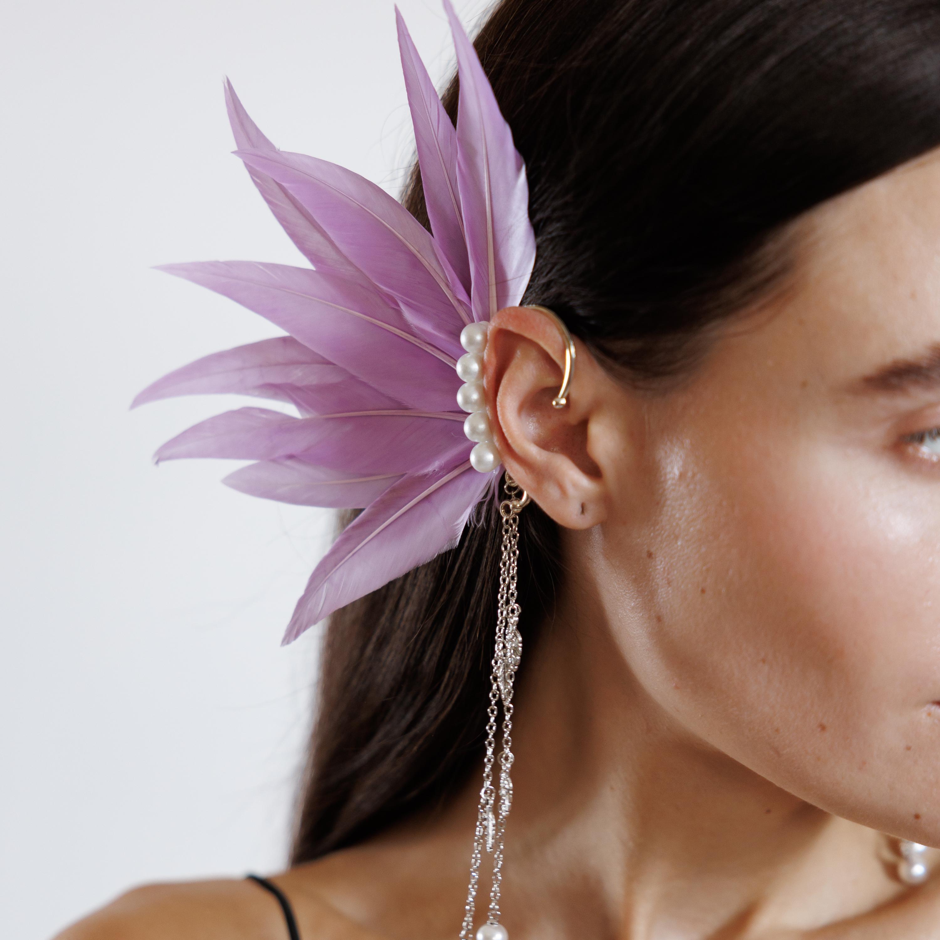 Cosplay Ear Cuff, Feather Ear Cuff, Elf Ear Jewelry, Fairy Ear Cuff ...