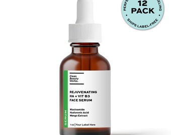Rejuvenating Face Serum, Hyaluronic Acid & Niacinamide (Bulk | Wholesale | Private Label)