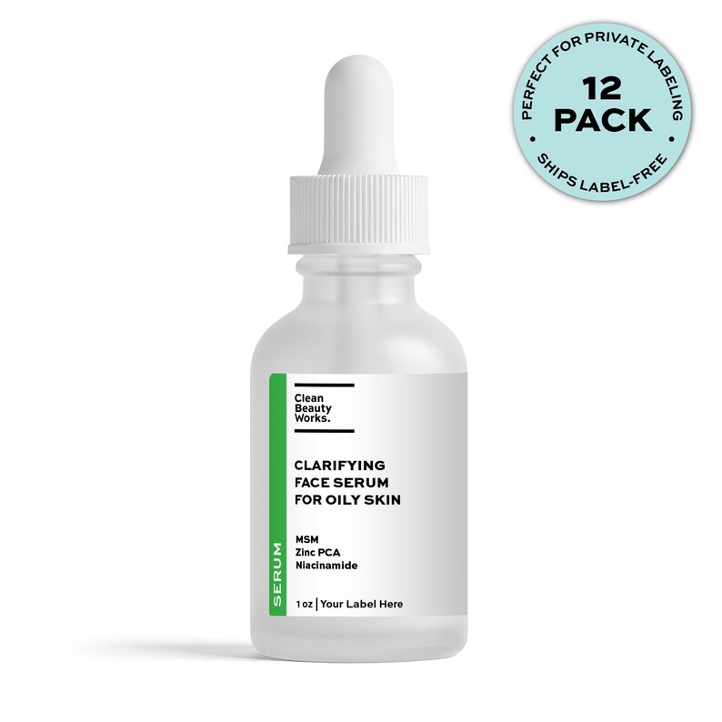Clarifying Face Serum for Oily Skin, Niacinamide & Zinc PCA - 1 oz (12-pk clear)