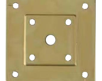 3" SQ. Vented Solid Brass Metal Vase Cap for Lamps & Crafts