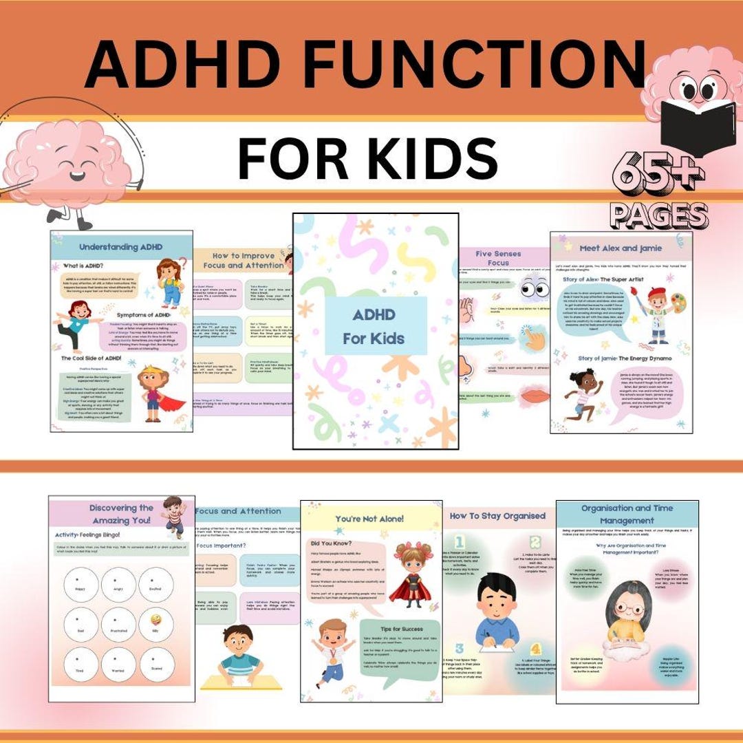 ADHD Workbook for Kids | Executive Function Skills, Therapy Activities ...