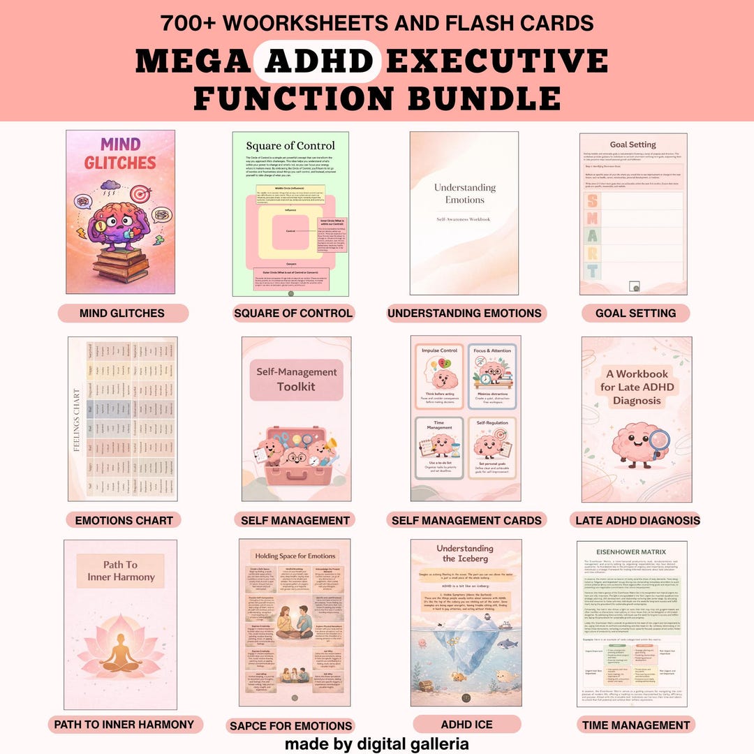 MEGA ADHD Executive Function Bundle | Therapy Worksheets, Skill ...