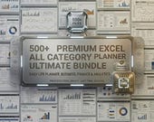 500+ Excel Planner Ultimate Bundle | Daily Life Planner, Business Templates, KPI, Finance, Sales & Analytics Spreadsheet, Productivity Tools