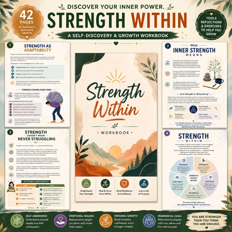 Strength Within Workbook, Confidence Building Activities, Self Esteem ...