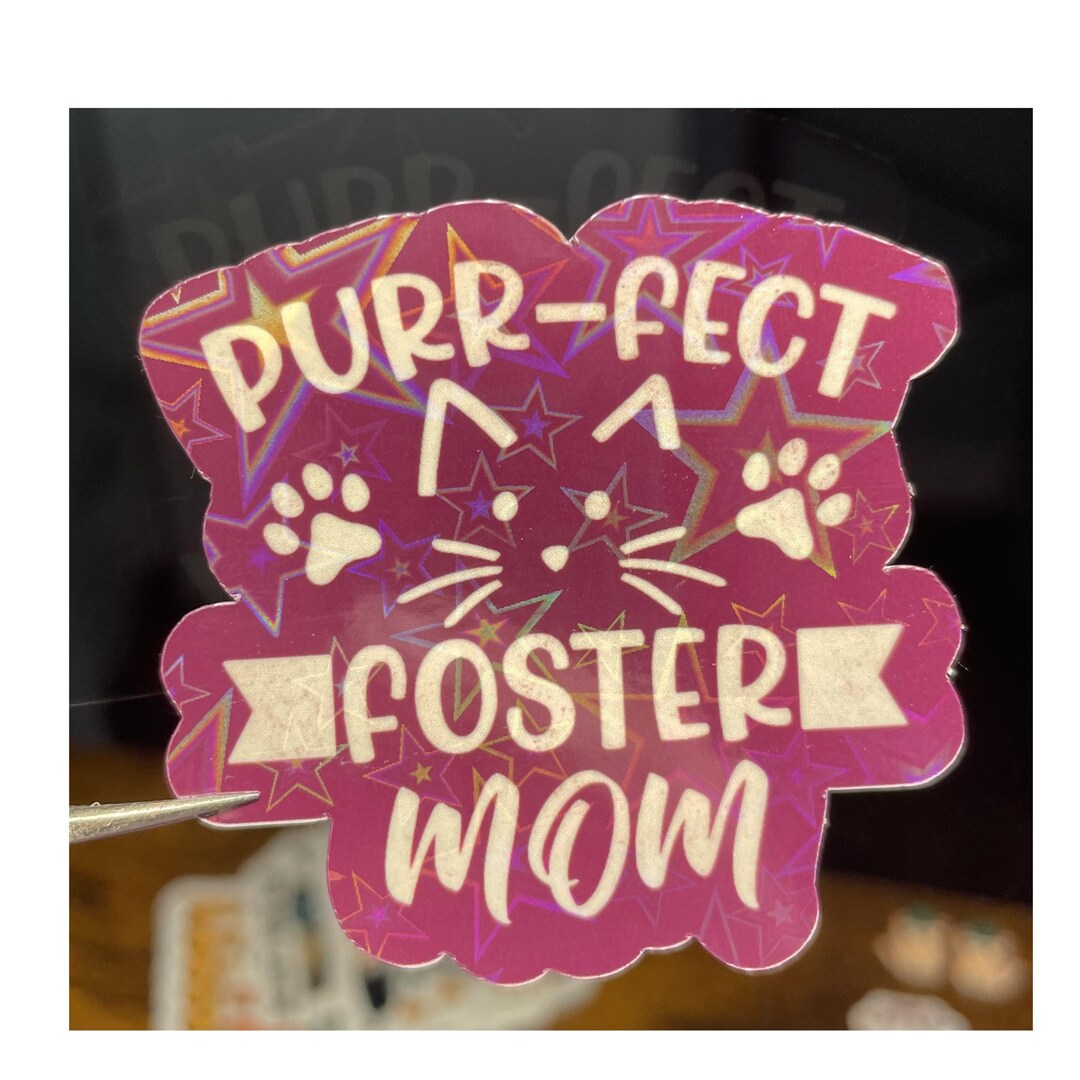 Purr-fect Foster Mom Sticker - Etsy