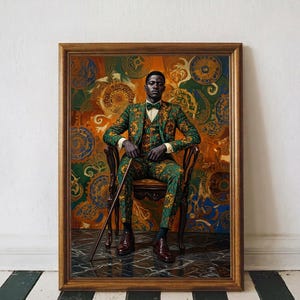 Arte murale Afro Dandismo – Stampa di moda uomo nero, arte moderna afroamericana, download digitale audace, decorazione stampabile della cultura nera