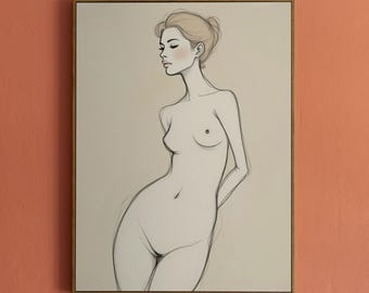 Arte digital silueta mujer beige | Set de 16 láminas imprimibles | Descarga Instantánea | Póster minimalista decoración pared