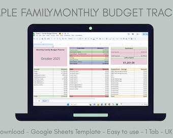 UK Monthly Family Budget Planner
