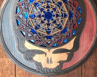 LED Stealie Art, Grateful Dead Inspired