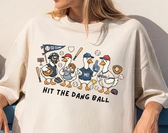 Hit The Dang Ball Baseball Shirt, Comfort Colors Game Day Tee, Sports Mom Apparel