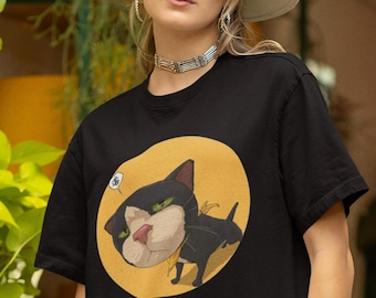 Smoking Cat Comfort Colors Shirt - Funny Grumpy Kitten Doodle T-shirt