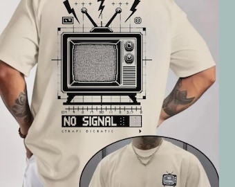 Comfort Colors No Signal Shirt : Analog Horror Front Back Print, Retro TV Tee