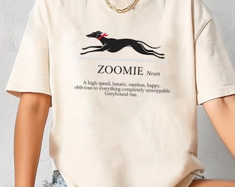 Whippet Shirt | Funny "Zoomie" Definition Tee, Comfort Colors | Greyhound, Italian Greyhound Gift