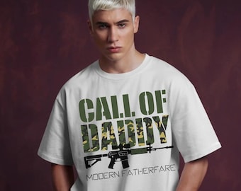 Call of Daddy Camo T-shirt - Modern Fatherfare Comfort Colors T-shirt, Tactical Dad