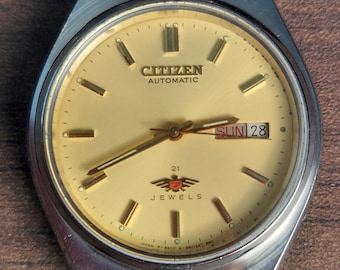 Vintage Citizen Automatic Watch, Japan 21 Jewels, Day-Date