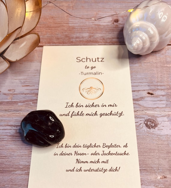 Schwarzer Turmalin, Spirituelles Geschenk, Achtsamkeit Geschenk, Schutzstein