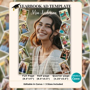 Senior Yearbook Ad Template for Daughter: Canva Editable Layout (Digital Download)