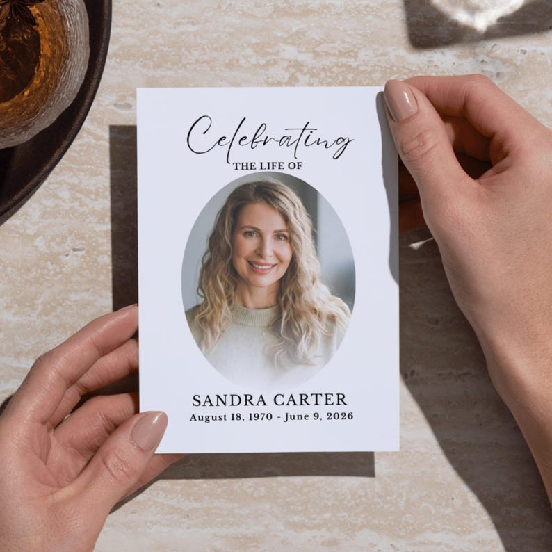 Memorial Program Template, Celebration of Life Canva, Editable Funeral ...