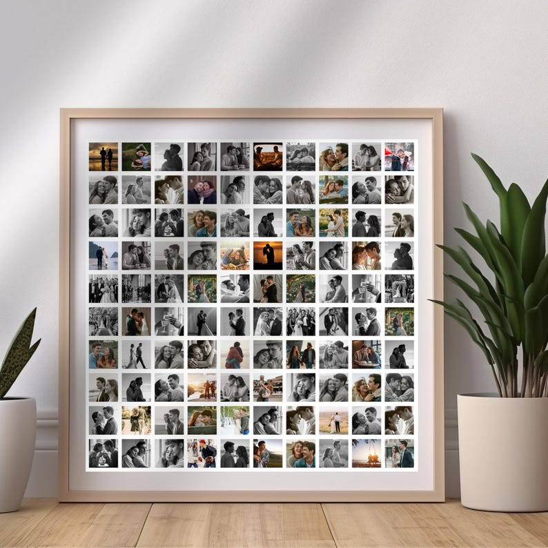 100 Photo Collage Template - Personalized Memory Wall Art (digital ...