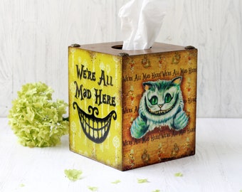 Hoes van tissuedoos Alice&#39;s Adventures in Wonderland Cheshire Cat
