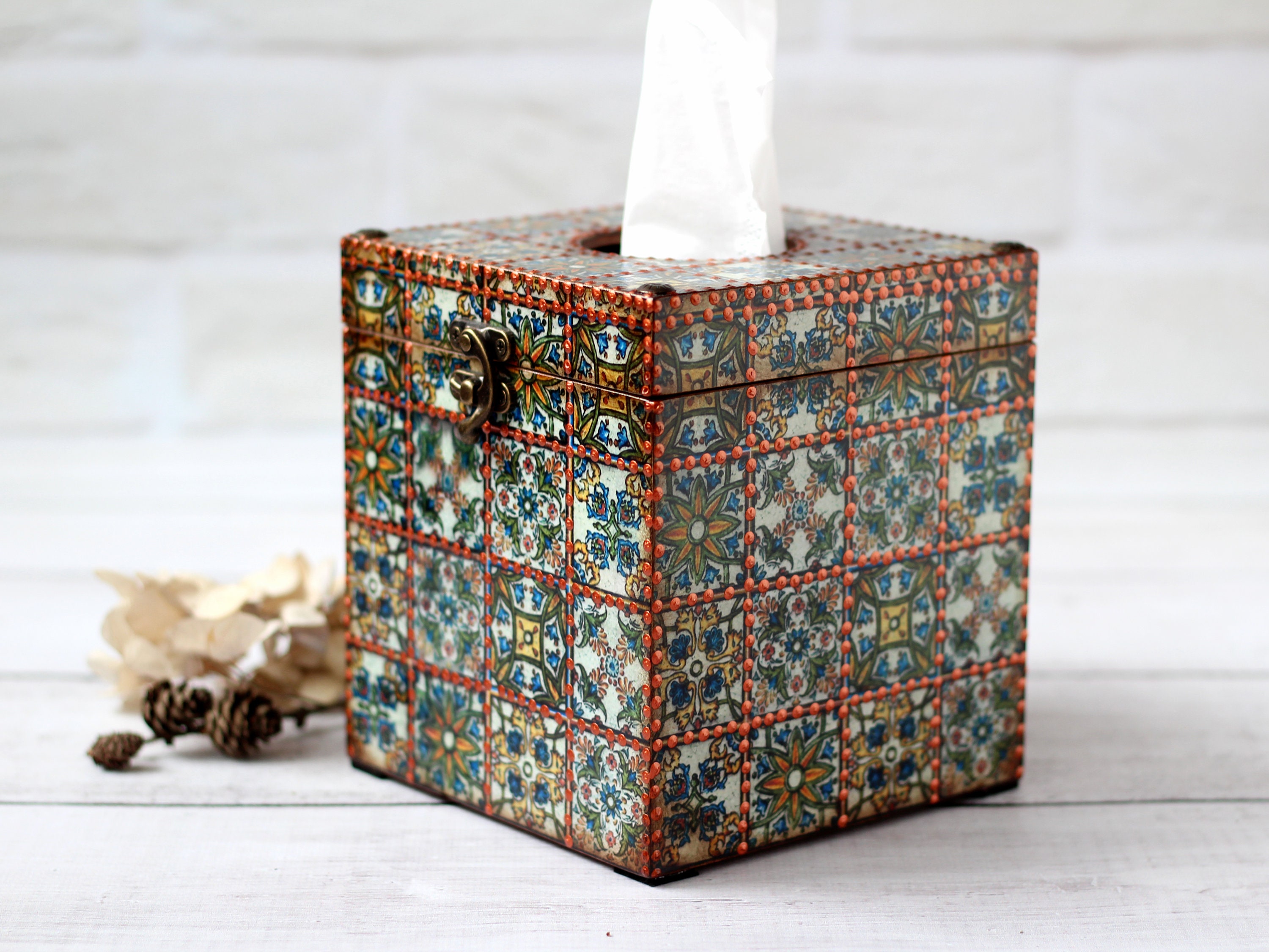 Kiva Store  Handcrafted Talavera Hacienda Ceramic Tissue Box