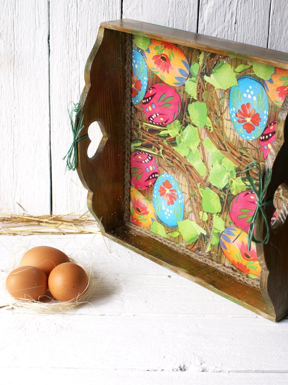 Easter Serving Tray Wooden tray serving tray Easter decor