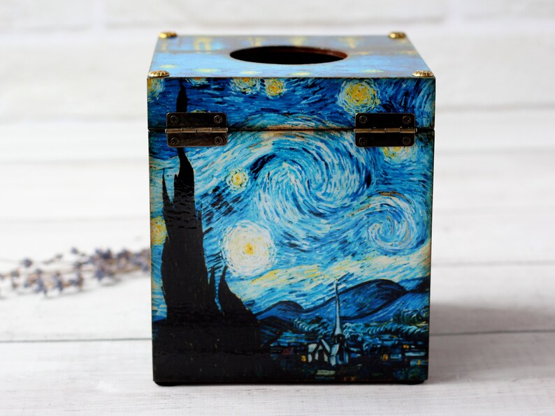 Tissue Box Сover Starry Night Vincent Van Gogh Inspired Etsy