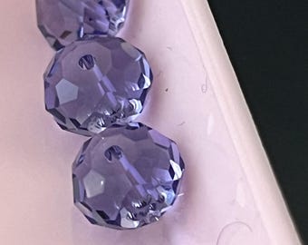 Cuentas facetadas de cristal de color tanzanita de 8 mm