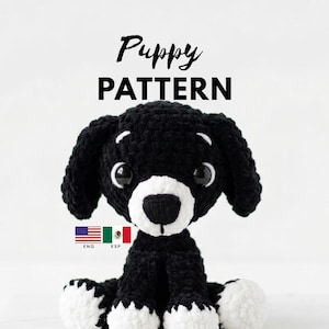 Dog Crochet Pattern PDF, Puppy Amigurumi Pattern, Cute Crochet Dog Plush, Easy Crochet Tutorial, English & Spanish