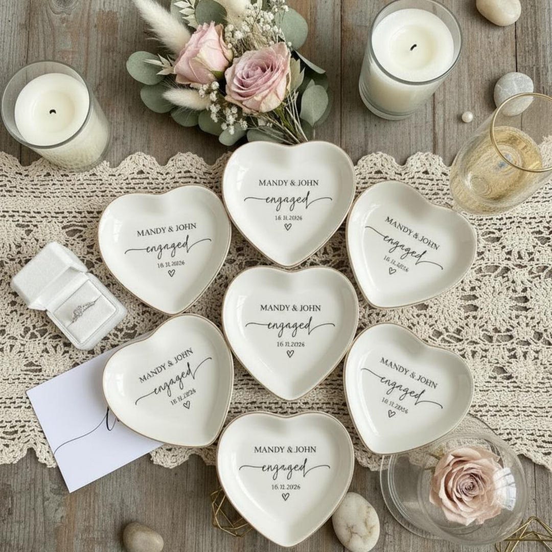 Personalized Engagement Ring Dish, Custom Ceramic Jewelry Tray ...