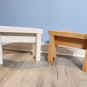 Wooden Step Stool – Solid Cedar Stool for Adults & Kids – Indoor/Outdoor Utility Stool – Kitchen, Bathroom, Workshop Step