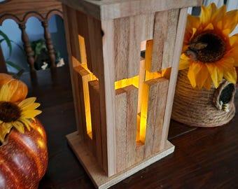 Old Rugged Cross lantern candle holder, gift, spiritual and religion, Easter gift