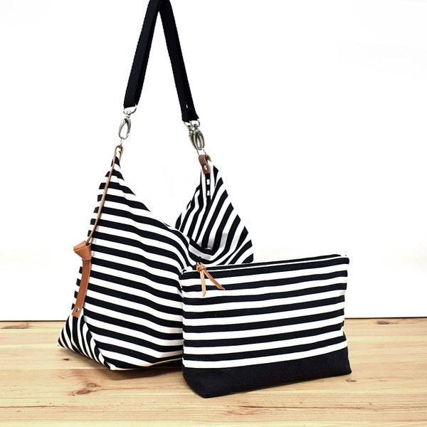 Maxi Bag, bolso bandolera Marina Blanco&Negro