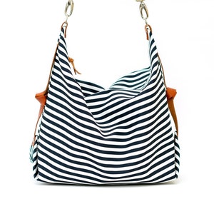 Maxi Bag, bolso bandolera Marina Azul Marino & Blanco imagen 1