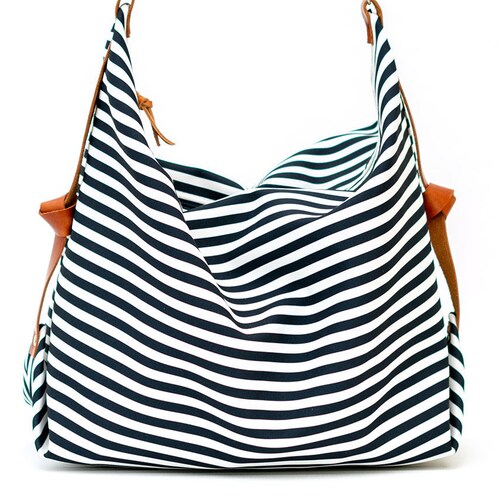 Stripe Canvas Diaper Bag Messenger Bag Personalised Bag Etsy