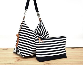 Maxi Bag, bolso bandolera Marina Blanco&Negro