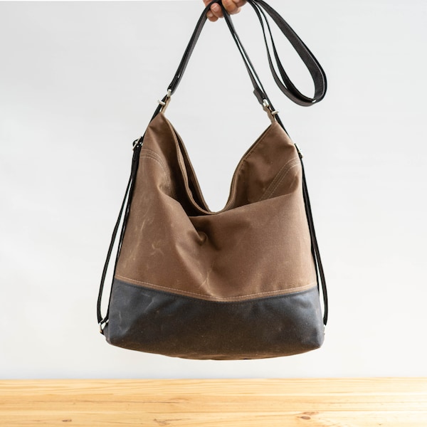 Bolso Cabrio loneta enceradada Toffee & Schokolade