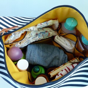 Stripe canvas diaper bag, Messenger bag, Personalised bag, Marina Tan image 4