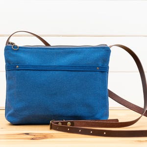 Canvas crossbody day bag, mini bag Klein blue