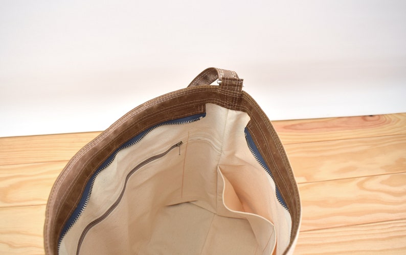 Waxed canvas convertible bag, Diaper bag, Convertible backpack Brown image 4