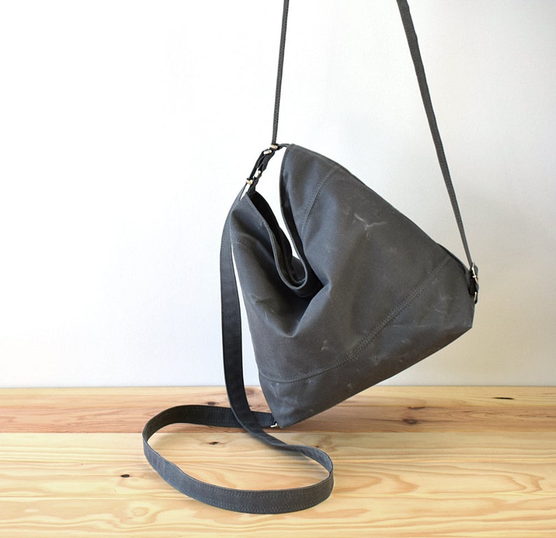 Waxed canvas convertible bag, Diaper bag, Convertible backpack Brown image 9