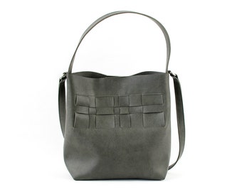 Sac hobo en cuir vegan ANNI gris