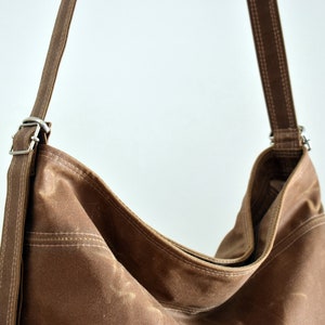 Waxed canvas convertible bag, Diaper bag, Convertible backpack Brown image 3