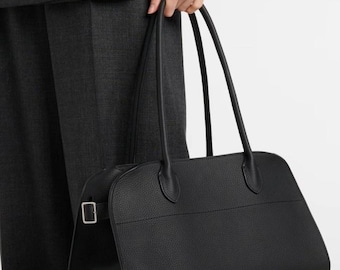 Bolso tote grande de piel hecho a mano para el día a día – Bolso tote de ante – Bolso de mano de diseño minimalista