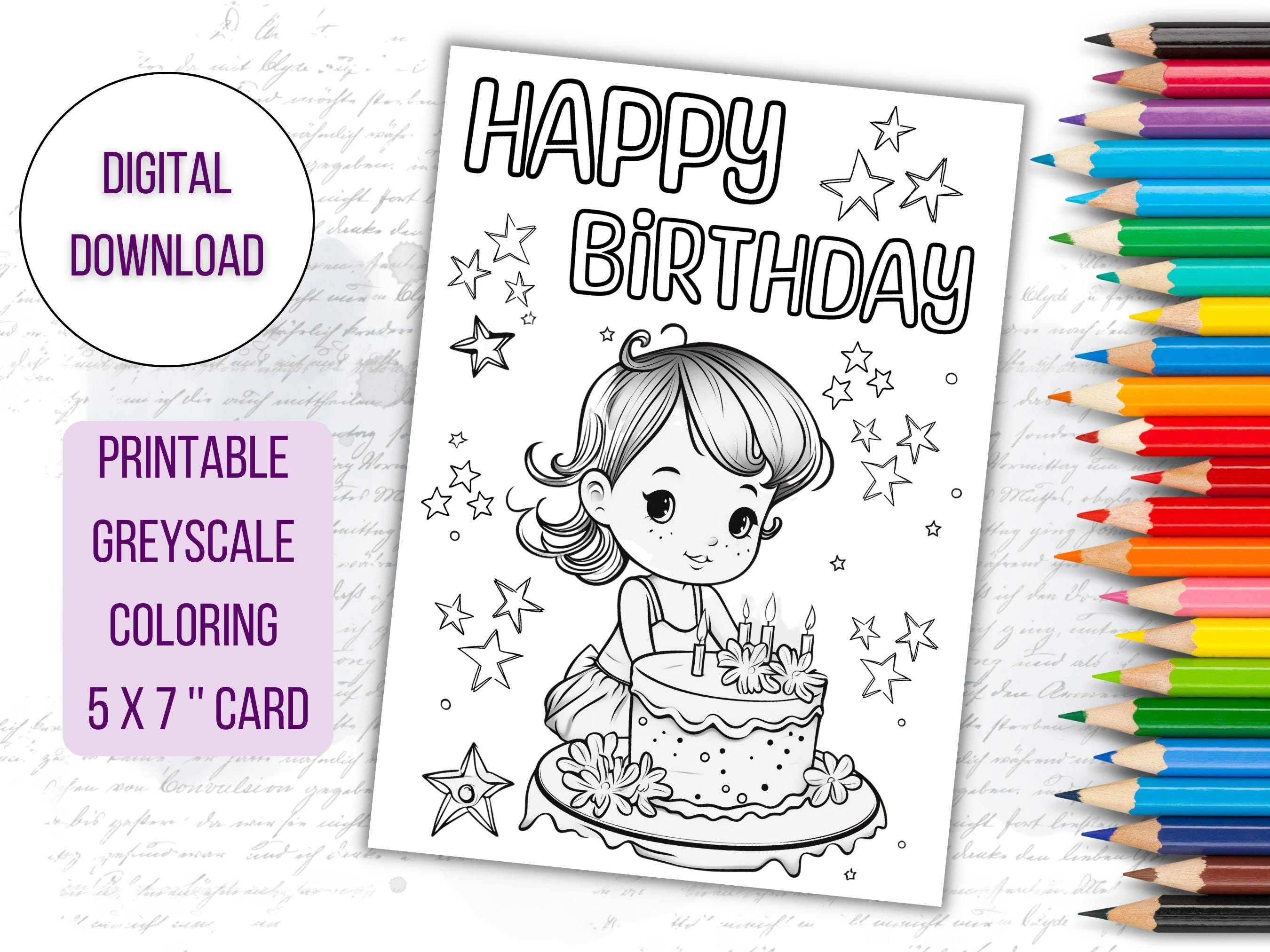 Happy Birthday Coloring Pages For Girls 7