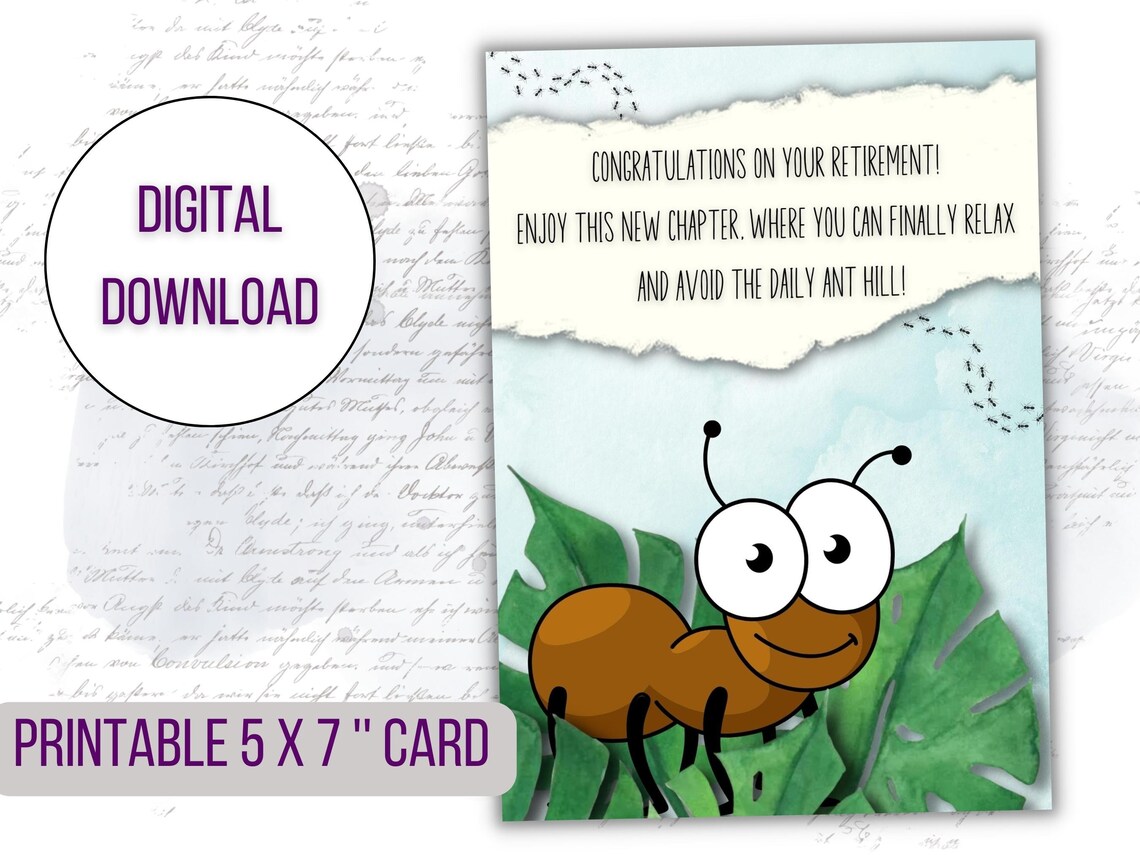 Printable Retirement Card Printable Funny Retirement Card Etsy