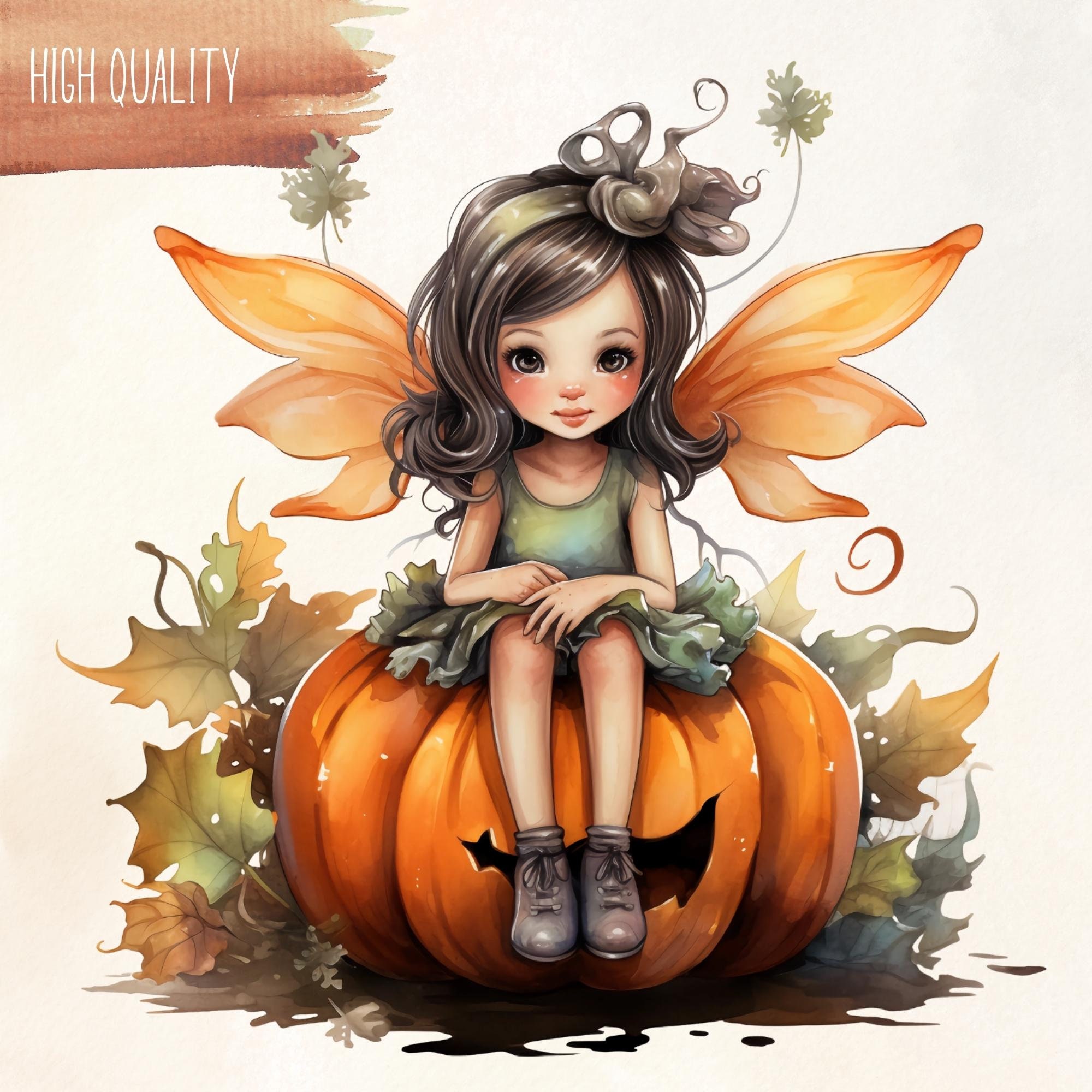 Fall Fairy Clipart Bundle Watercolor Autumn Girl Clip Art - Etsy