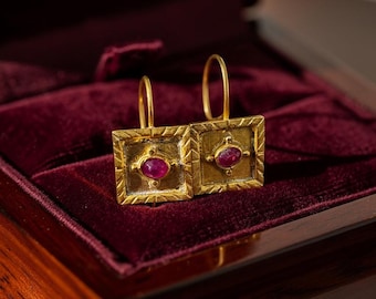 Ruby- Hand Made -Earing