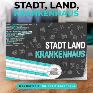Stad en platteland ziekenhuisspel voor artsen en verpleegkundigen, gemaakt van gerecycled papier (DIN A4, 50 pagina's).